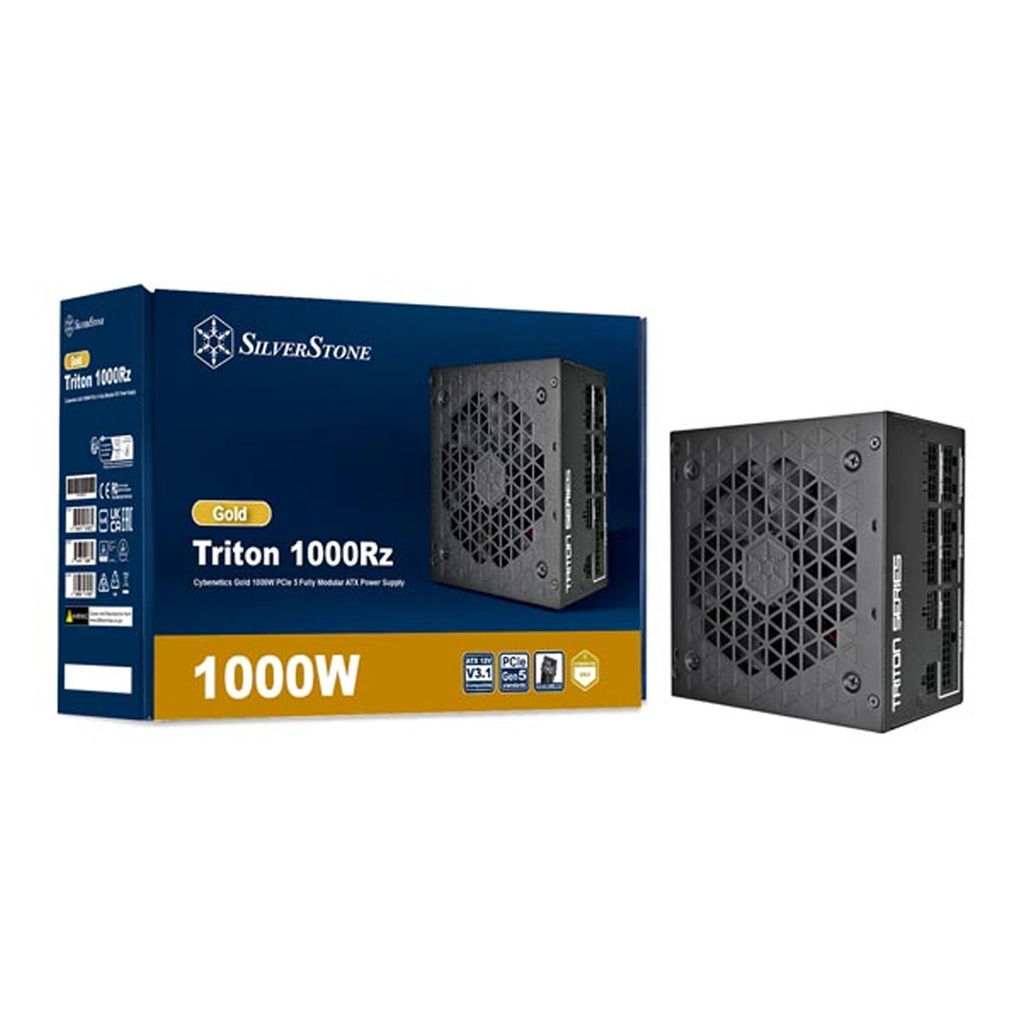 [SST-TR1000R-GM] Silver Stone Triton 1000Rz Cybenetics Gold Fully Modular ATX 3.1 PCIe Gen5 1000W Power Supply - Black