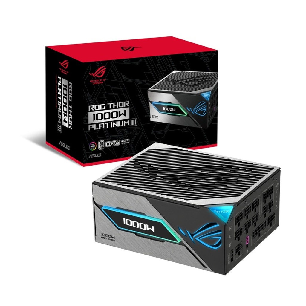 [90YE00V3-B0NA00] Asus ROG Thor 80PLUS PLATINUM III 1000W ATX 3.1 Compatible, Magnetic OLED Display, Gaming Power Supply