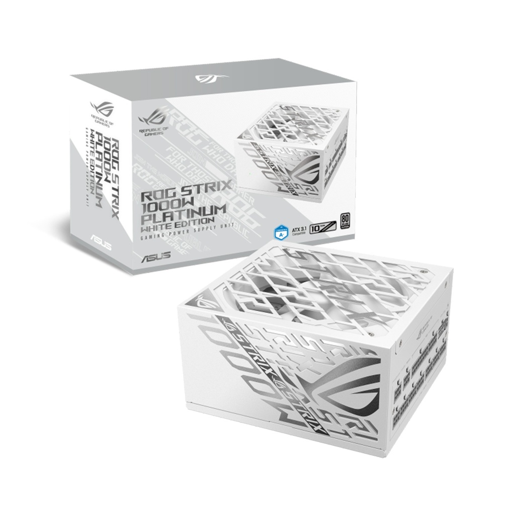 [90YE00W4-B0NA00] Asus Rog Strix 80PLUS Platinum White Edition 1000W ATX 3.1 Compatible Gaming Power Supply