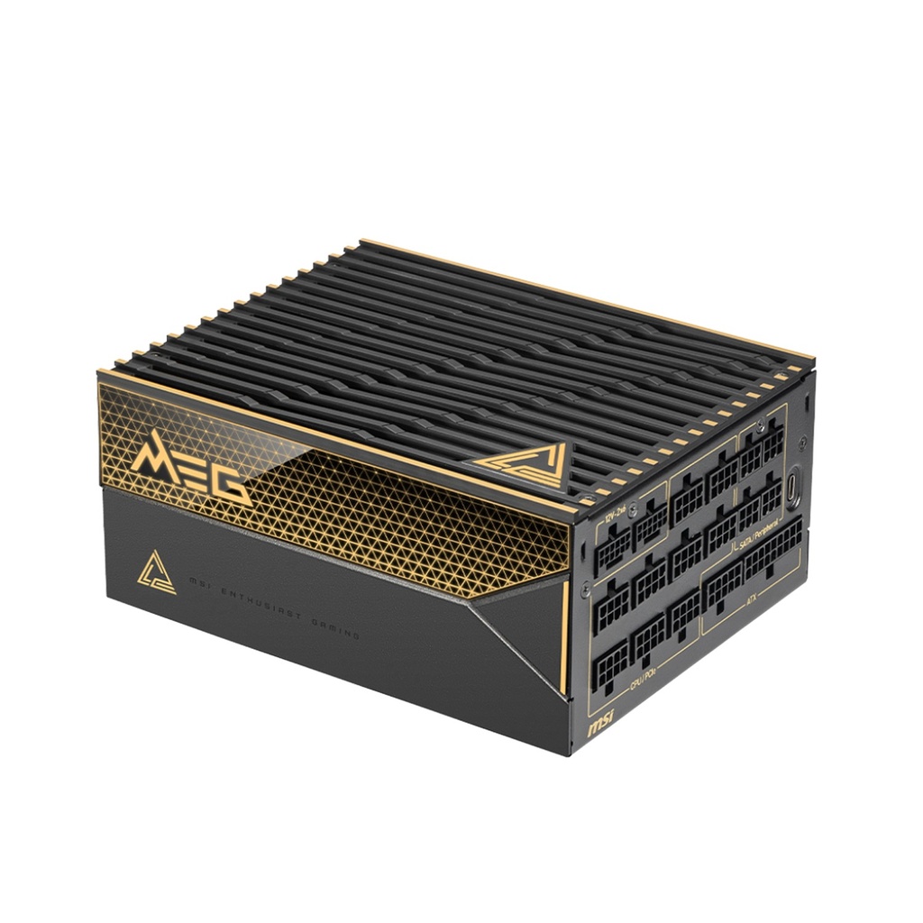 [306-7ZPEX18-CE0] MSI MEG Ai1600T 80PLUS Titanium 1600W Cybenetic Titanium ATX 3.1 PCIe 5.1 Ready Power Supply