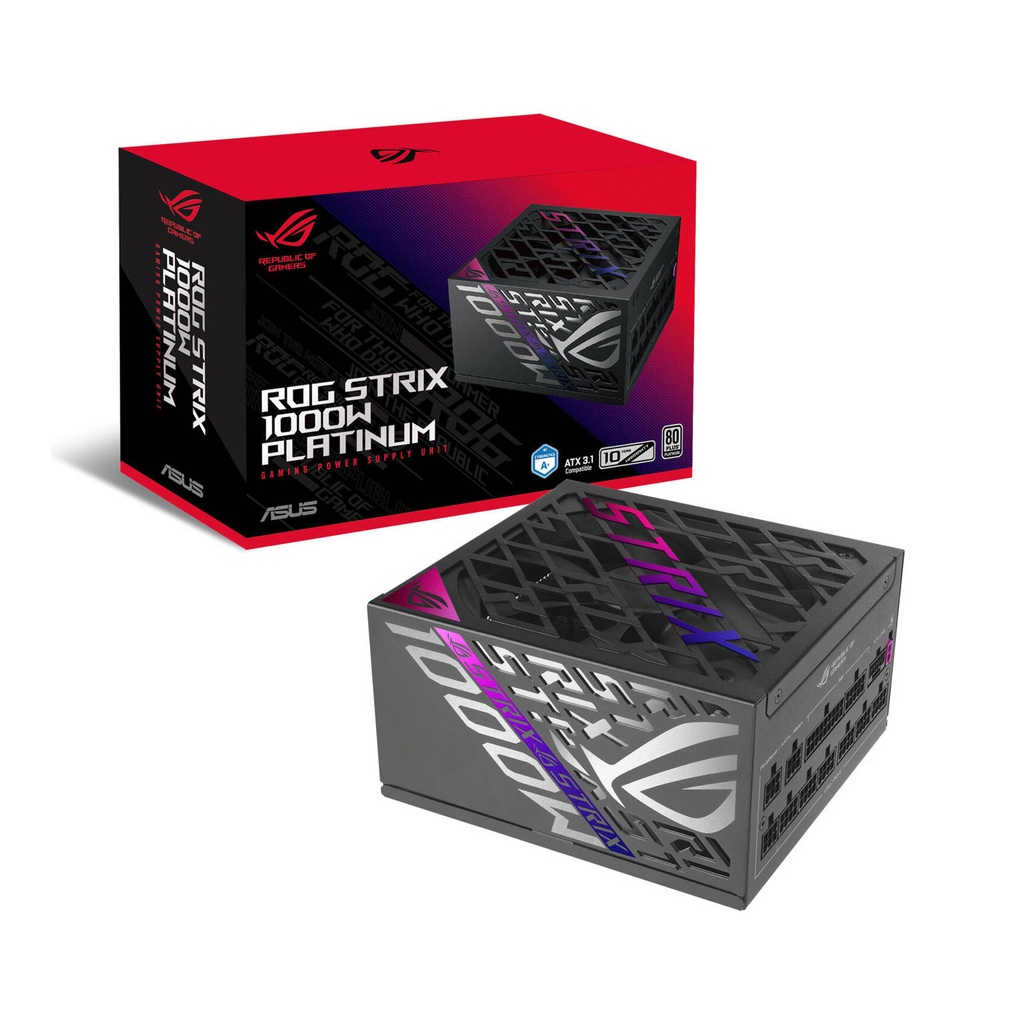 [90YE00W1-B0NA00] Asus Rog Strix 80PLUS PLATINUM ATX 3.1 Compatible 1000W Gaming Power Supply