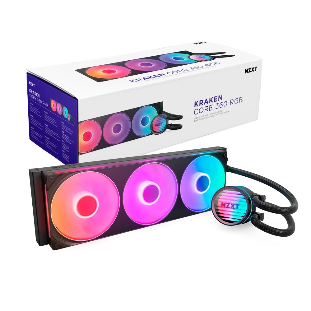 [RL-KR36C-B1] NZXT Kraken Core 360 RGB 360mm AIO Liquid Cooler -Black