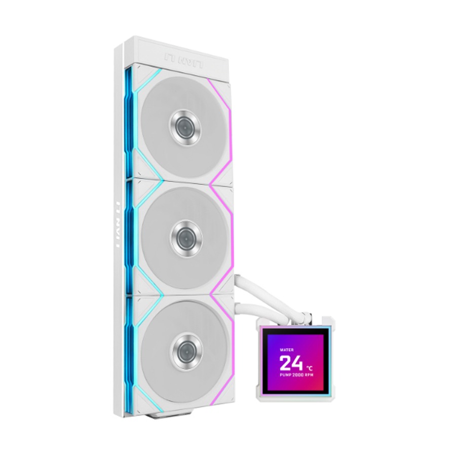 [G89.GHS2LCDS36TW.00] LIAN LI Hydro-Shift II LCD-S 360TL Liquid CPU Cooler with TL Wireless Fans, 3.4" IPS LCD Screen - White