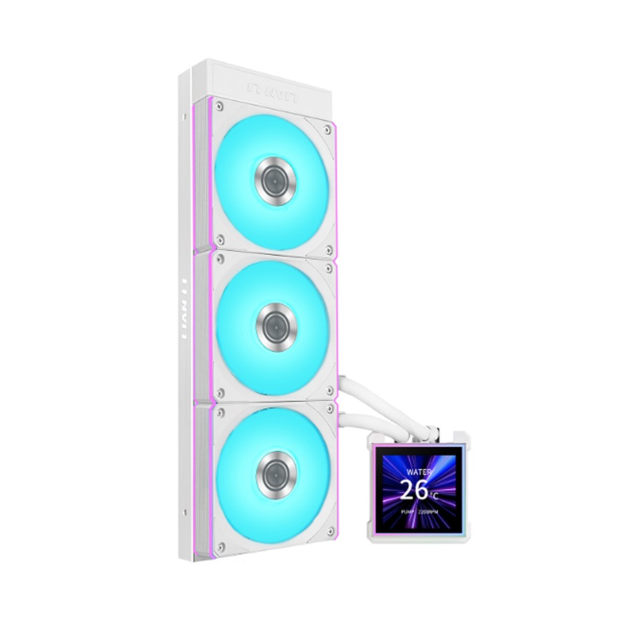 [G89.GHS2LCDS36CW.00] LIAN LI Hydro-Shift II LCD-S 360CL Liquid CPU Cooler with CL Wireless Fans, 3.4" IPS LCD Screen - White