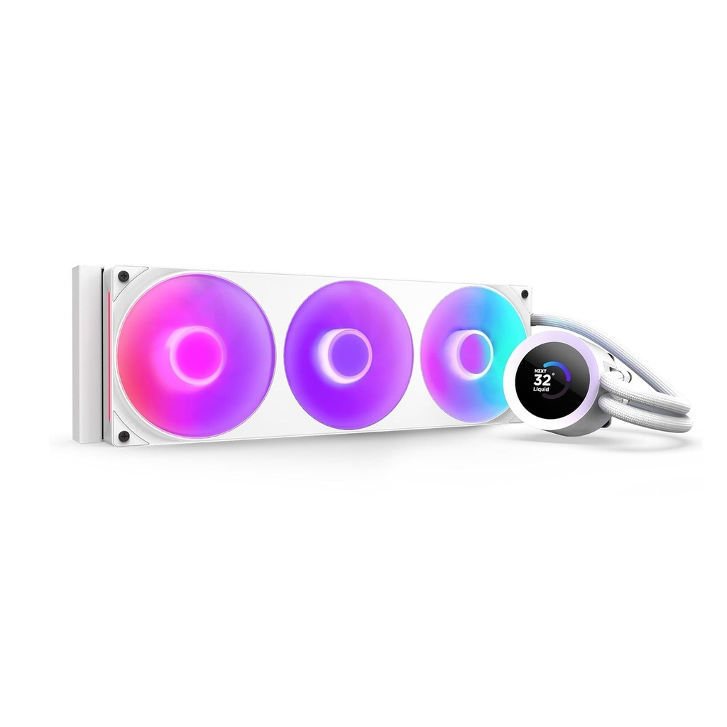 [RL-KR360-W2] NZXT Kraken Plus 360mm Liquid Cooler With 1.54" LCD Display - White
