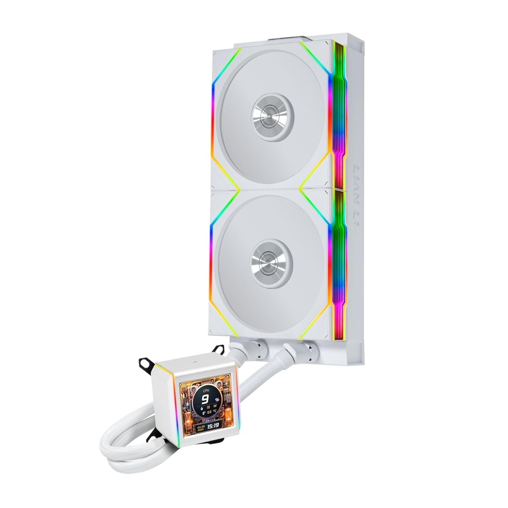 [G89.GA2ALCD28TLW.00] LIAN LI GALAHAD II LCD 280mm Liquid CPU Cooler with TL 140 Wireless Fans - White