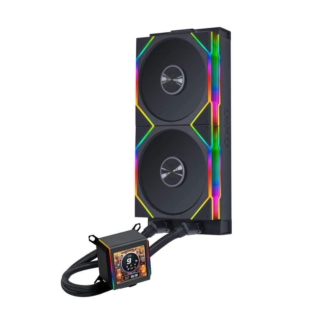 [G89.GA2ALCD28TLB.00] LIAN LI GALAHAD II LCD 280mm Liquid CPU Cooler with TL 140 Wireless Fans - Black