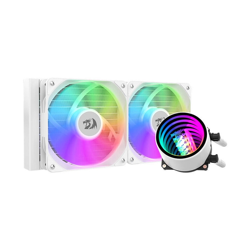 [CCW-3011W] Redragon CCW-3011 ARGB 240mm Liquid CPU Cooler, 2x 120mm Fans with PWM Control - White