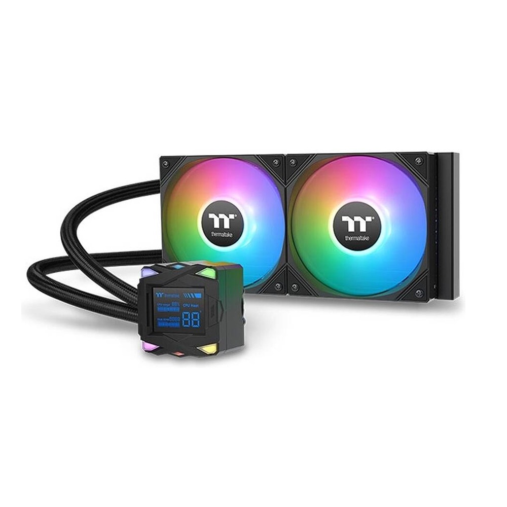 [CL-W461-PL12SW-A] Thermaltake LA240-S ARGB Sync AIO Liquid CPU Cooler, 2.4" Segment LCD Display, 240mm Radiator - Black