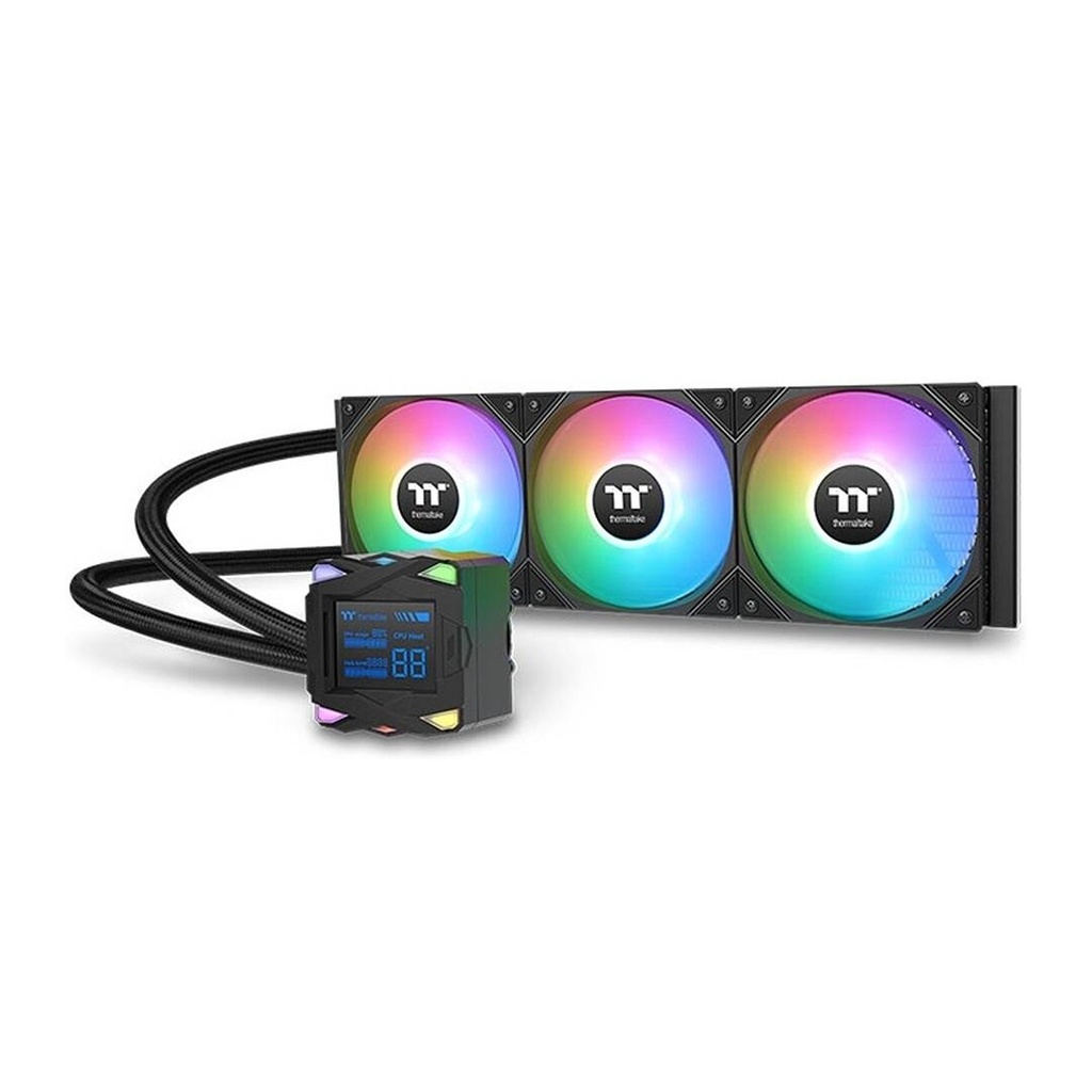[CL-W462-PL12SW-A] Thermaltake LA360-S ARGB AIO Liquid CPU Cooler, 2.4" Segment LCD Display, 360mm Radiator - Black