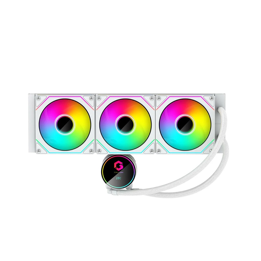[GOKRAKEN360-WHT] Gameon Kraken Series 360 high Performance Bearing, Temperature Display, 360mm Liquid CPU Cooler - White