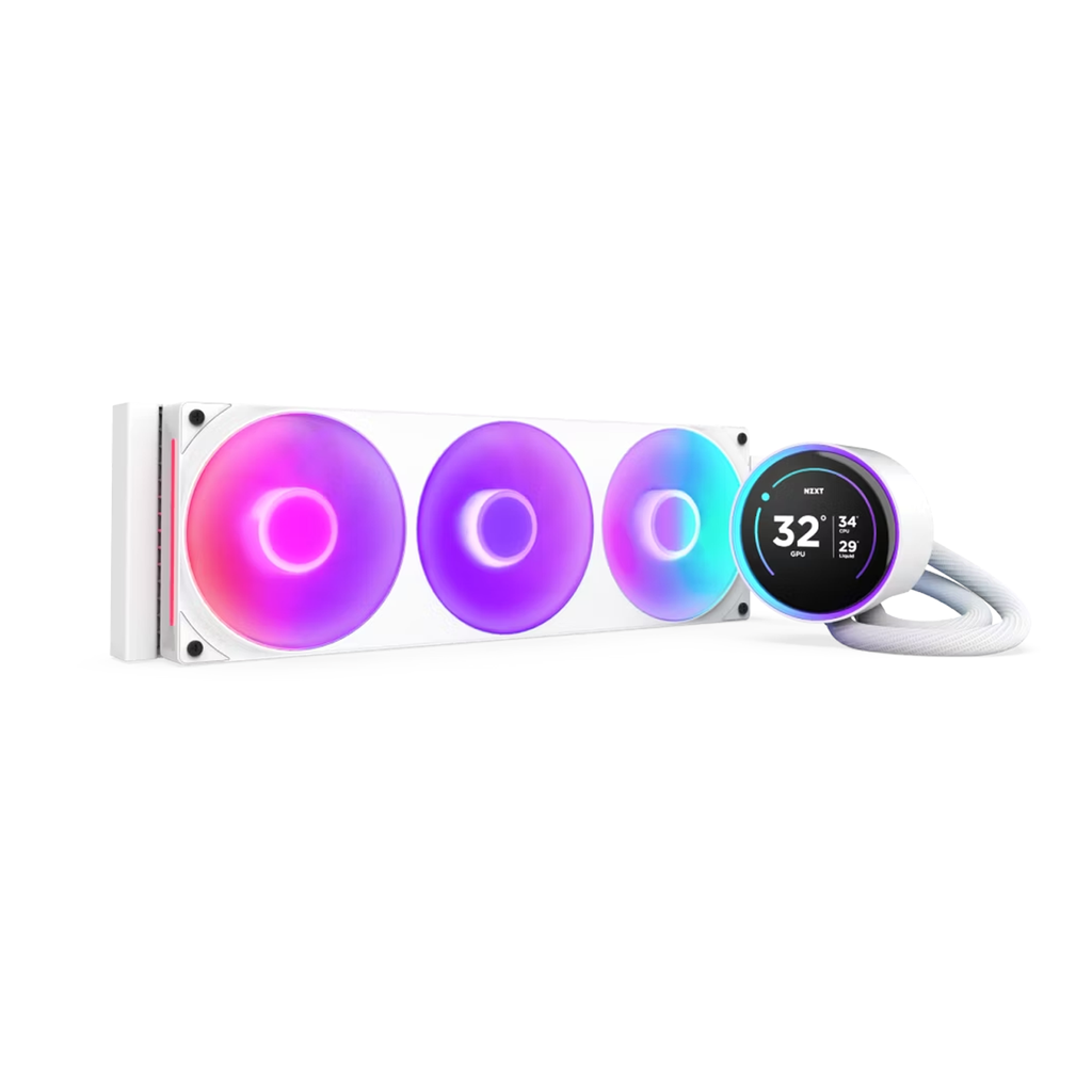 [RL-KR36E-W2] NZXT Kraken Elite 360 RGB With IPS LCD & RGB Core Single-Frame Fan 360MM AIO Liquid Cooler - White