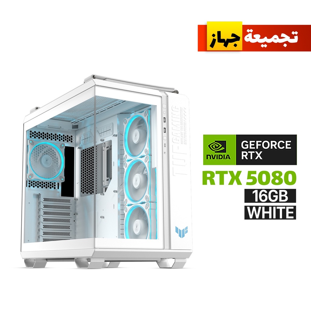 [90DC0093-B19010-GPC2] RYZEN 9-9950X3D,ROG STRIX X870-A MB,64GB D5 RAM (6000)White,2TB NVMe SSD GEN-4, RTX 5080 16GB White,1000 WATT GOLD PSU,Tryx Panorama SE 360 ARGB Liquid Cooler,Lian-Li Strimers ARGB Cables,Asus TUF GT502 Horizon Case White,3x RGB Fans White,Win 11 Pro