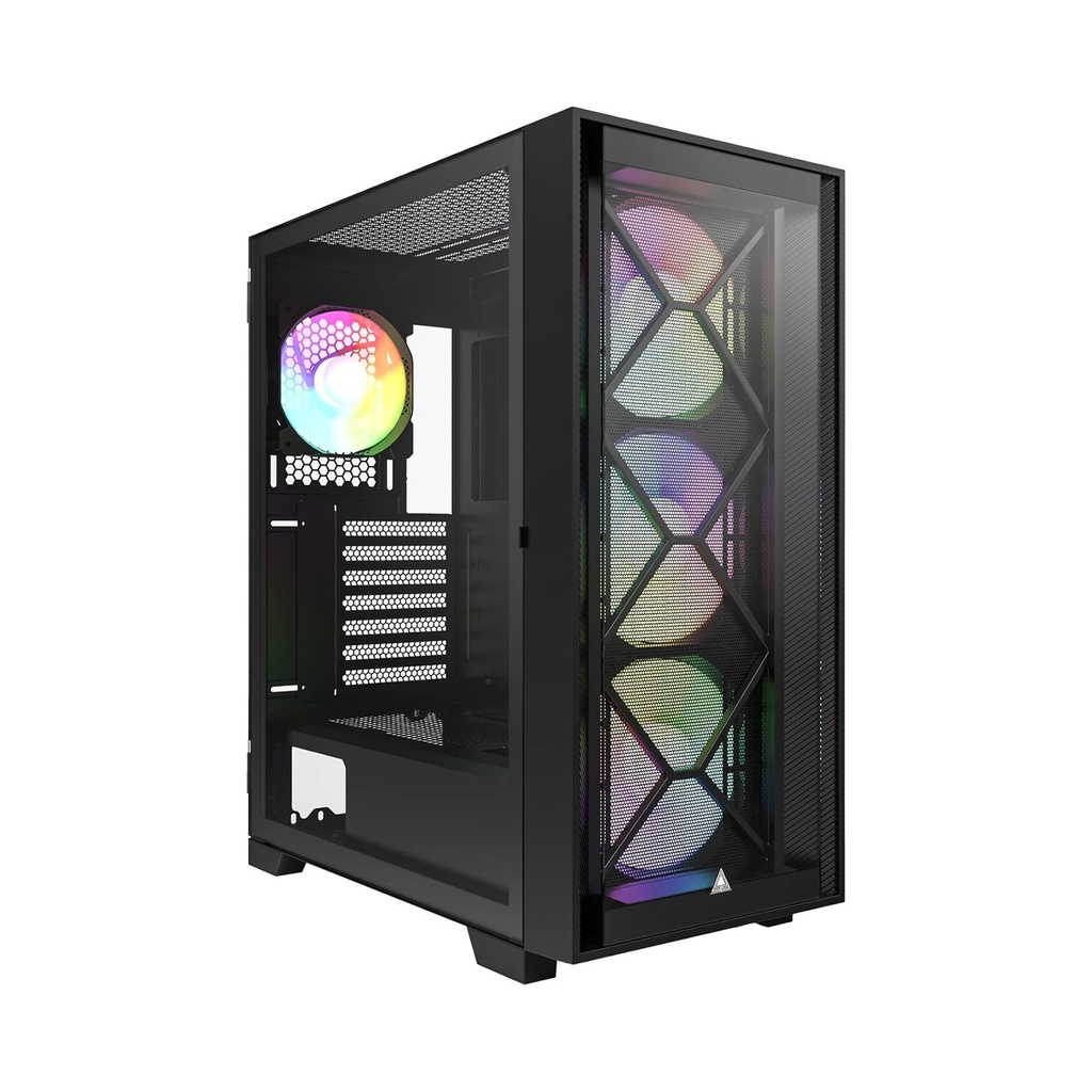 [AIR] Montech Air 1000 Premium Mid Tower Two Panel Front & Left Side Tempered Glass Case with 4 RGB Fans - White