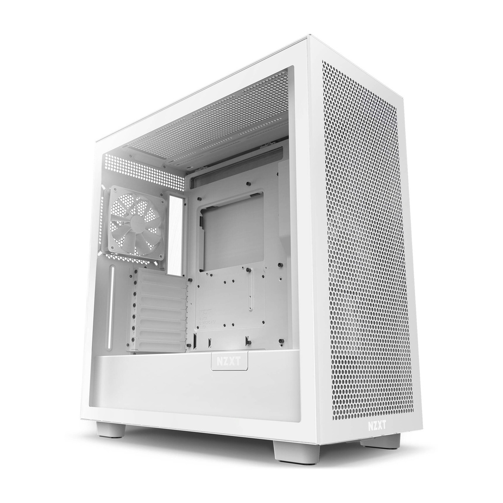 [CM-H71FW-R1] NZXT H7 Flow ATX Mid Tower SGCC Steel Tempered Glass Side Panel Case with 4 Fans - White