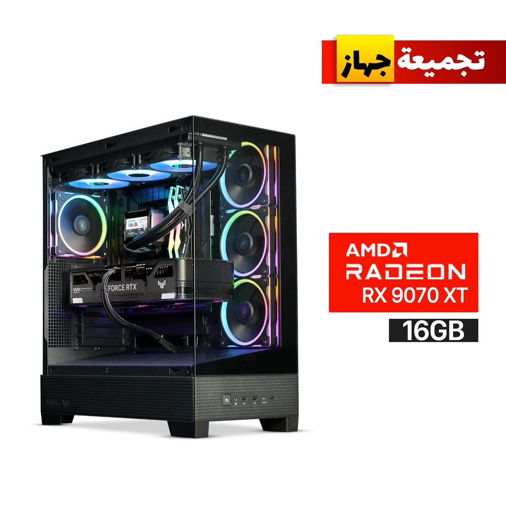 [90DC00R0-B19000-CGPC3] Gaming PC Ultra 7-265K Processor, Gigabyte Intel Core Ultra Z890M Motherboard, 32GB D5 RAM (6000), 2TB NVMe SSD (6000), AMD RX 9070 XT 16GB VGA, 850 WATT GOLD PSU, L240 Liquid Cooler, Asus A31 Plus Mid Tower Case, 4x Pre-Installed RGB Fans, Windows 11 Pro