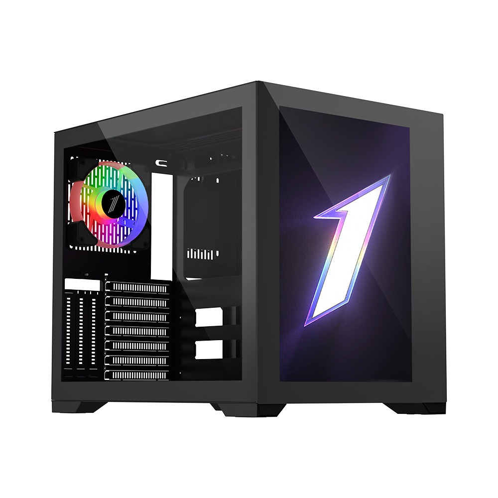[SP7-EV-Black] First Player EMOTION VIEW SP7 ATX Case Two Panel Front & Left Side Tempered Glass Case - Black