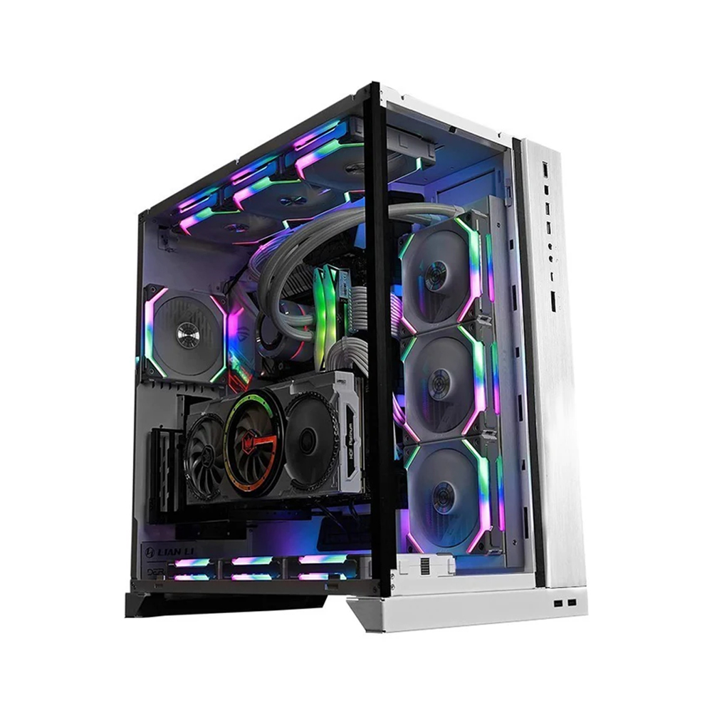 [O11DXL-W] LIAN LI O11 Dynamic XL ROG Certified Tempered Glass Side & Front Panel + RGB Lighting Front Panel Case - White