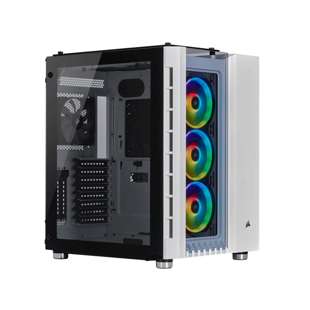 [CC-9011169-WW] Corsair Crystal Series 680X RGB Airflow ATX Mid-Tower 3 Side Tempered Glass Panel Case with 4 RGB Fans - White