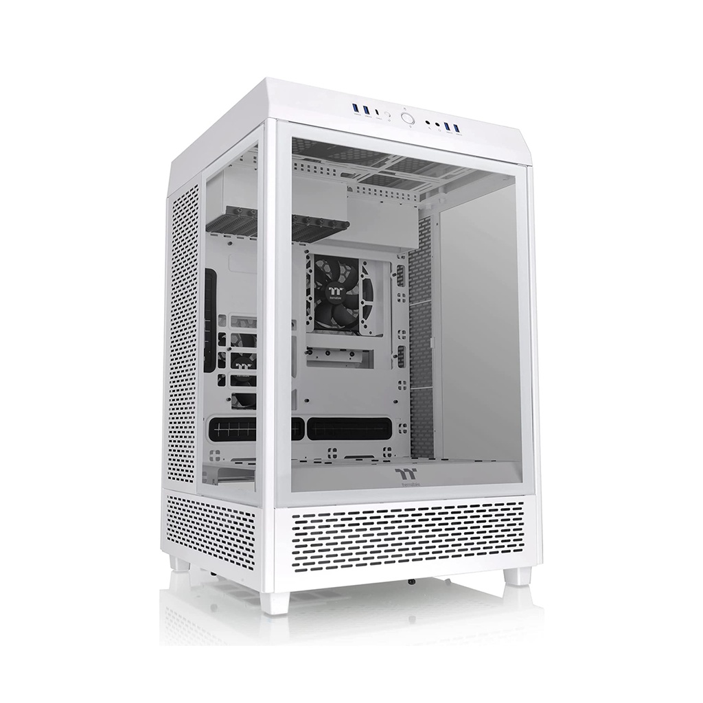 [CA-1X1-00M6WN-00] Thermaltake Tower 500 Vertical Mid Tower Fornt & Left Tempered Glass X3 Side Panel Case With 2 ARGB Fans - Snow White