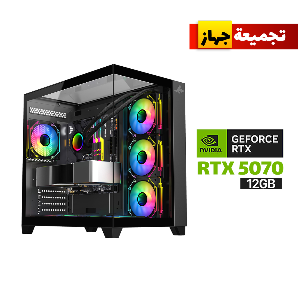 [GX700-B-CGPC8] Gaming PC i5-14600K Processor, ASUS TUF B760 Wi-Fi Motherboard, 32GB RAM DDR5, 2TB SSD NVME, RTX 5070 12GB VGA, 750 WATT GOLD PSU, L360 Liquid Cooler, Sharx Profin GX700 Mid Tower Case, 7x Pre-Installed ARGB Fans, Windows 11 Pro (License)
