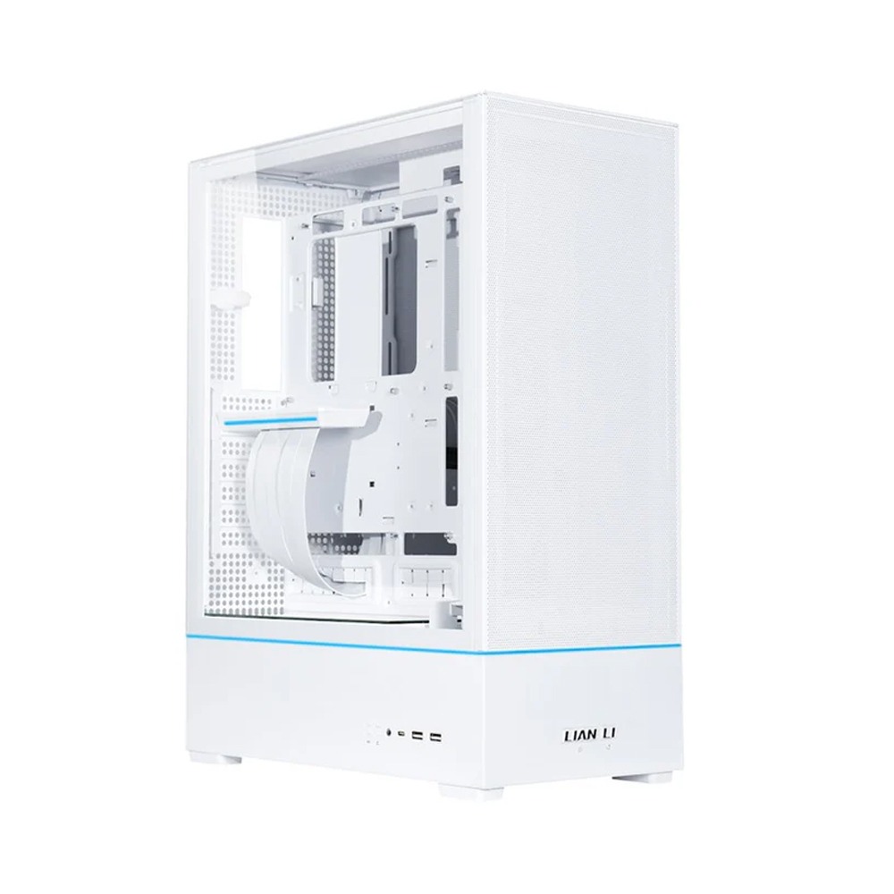 [SUP01W] LIAN LI Sup01 Mid-Tower Tempered Glass Side Panel Case - White (No Fans Included)