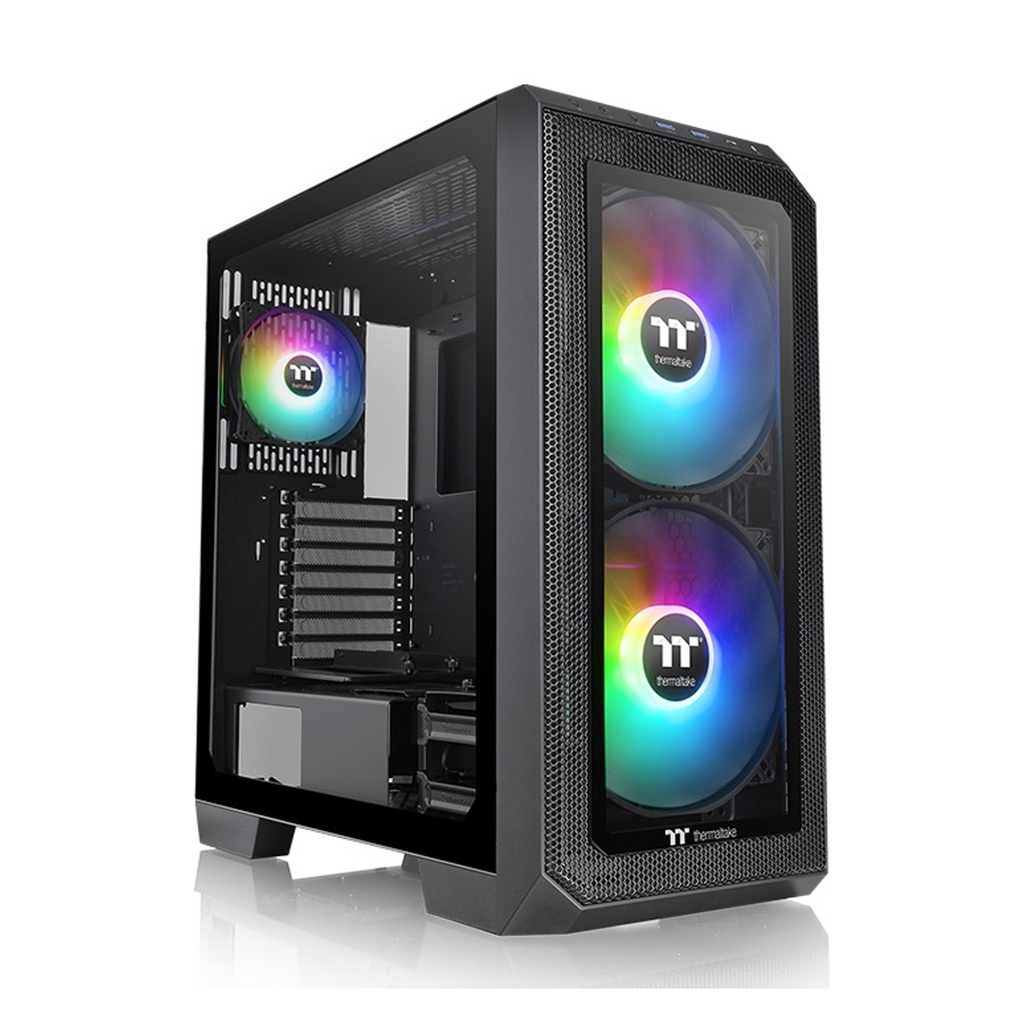 [CA-1P6-00M1WN-00] Thermaltake View 300 MX Mid Tower 2 Sides Tempered Glass Side Panel Case with 3 ARGB PWM Fans - Black