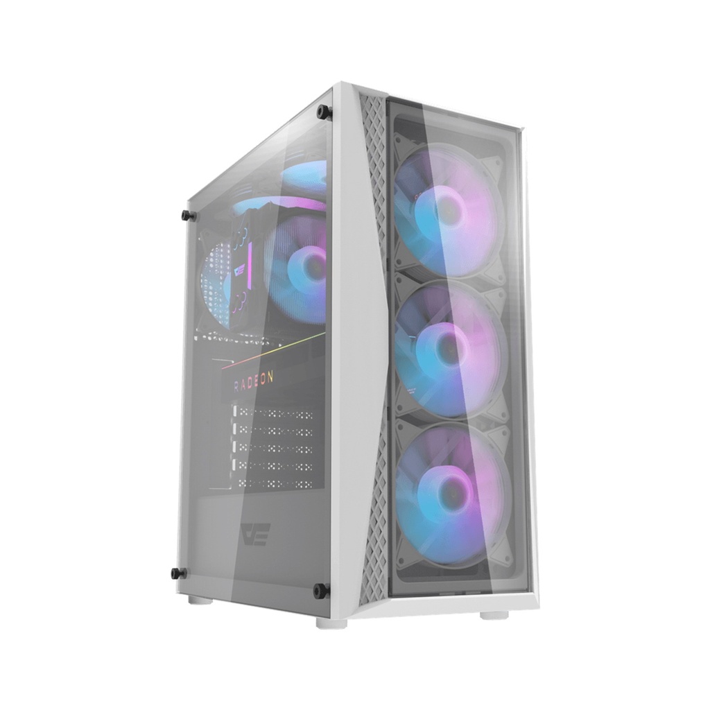 [DK352] DarkFlash DK352 Plus ATX Mid Tower Front Panel Tempered Glass Side Panel Case With 4 ARGB Fans - Black