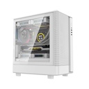 Darkflash DB330M M-ATX Fornt & Left Side Tempered Glass Panel Case With 3 ARGB Fans - White