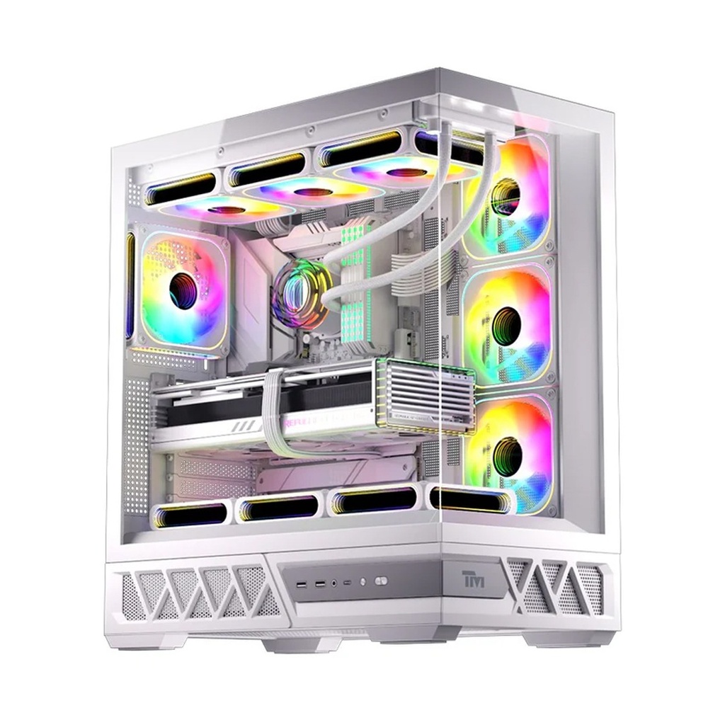 [TM-DOMINATOR-W] Twisted Minds Dominator Series ATX Mid Tower Gaming Case - White (7 ARGB Fans Included)