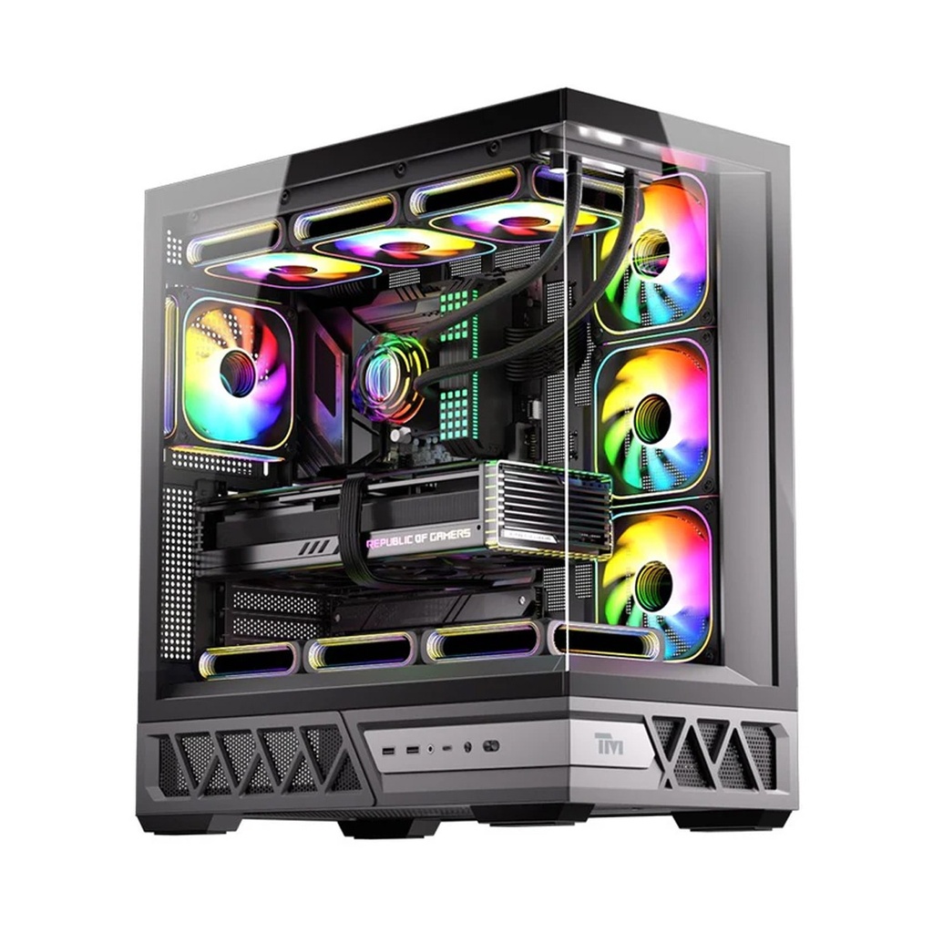 [TM-DOMINATOR-B] Twisted Minds Dominator Series ATX Mid Tower Gaming Case - Black (7 ARGB Fans Included)