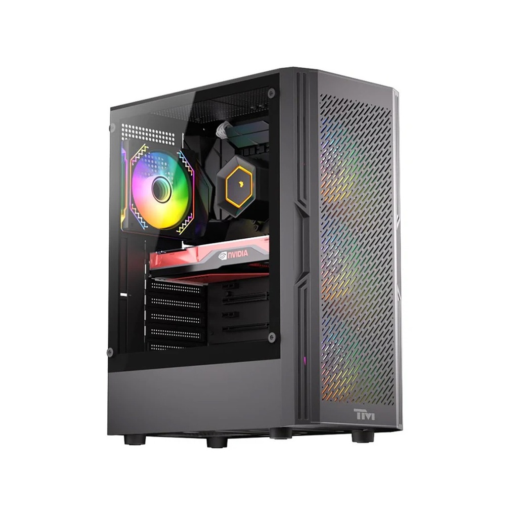 [TM-PHANTOMII-B] Twisted Minds Phantom II Series ATX Mid Tower Gaming Case - Black (4 ARGB Fans Included)