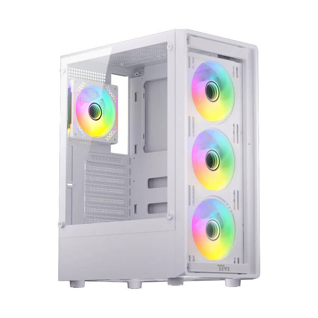 [TM-PHANTOM-W] Twisted Minds Phantom Series ATX Mid Tower Gaming Case - White (4 ARGB Fans Included)