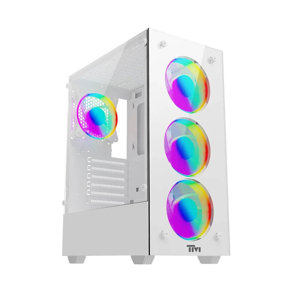 [TM-NOVA-W] Twisted Minds Nova Series ATX Mid Tower Gaming Case - White (4 ARGB Fans Included)