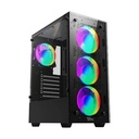 Twisted Minds Nova Series ATX Mid Tower Gaming Case - Black (4 ARGB Fans Included)
